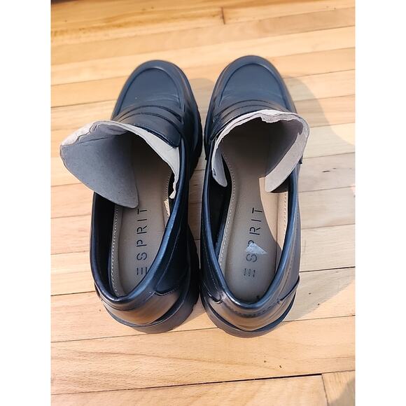 Esprit Vintage Black 90s Loafers Chunky Y2K Slip-On Women's Size 7.5 - Picture 5 of 7